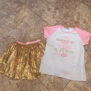 Sequin Little  girl skirt outfit
